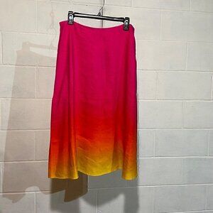 Lauren Ralph Lauren Women's Skirt‎ Pink Ombre Vibrant Career Travel Tropical NWT